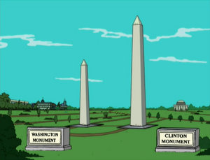 The Washington and Clinton Monuments